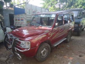 Damaged vehicle of Chakdaha police