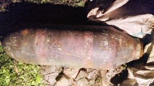 One of the bombs that found in a pond in Hanshkali.