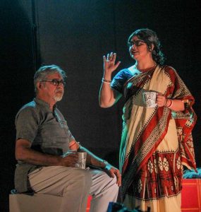 Dr. Pradeep Parrack as 'Rajat' and Dr. Anindita Bhadra as 'Asima' in the play