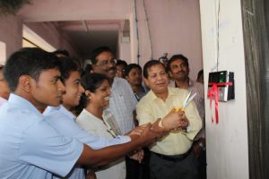 VC Sankar Kumar Ghosh inaugurating biometric system at Education Department in August