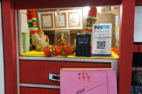 The digital systems for haal khata deposits at a shop in Ranaghat. Picture by Tito Chakraborty