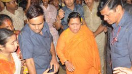 Minister Uma Bharati in Nabadweep. Picture by Pranab Debnath