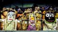 The deity of Lord Jagannath being given holy bath in Rajapur. Picture by Pranab Debnath