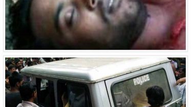 Deceased Pijush Biswas and the angry mob gheraoed the police in Tehatta. Picture by Saurav Bhattacharyay