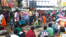 Demonstration by the members of the Nadia Jilla Manabadhikar Raksha Manch at Nadia DM office in Krishnanagar