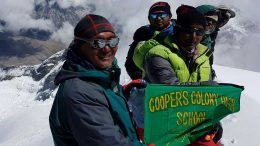 Rumpa with team mates at the summit of Black peak on September 6 morning