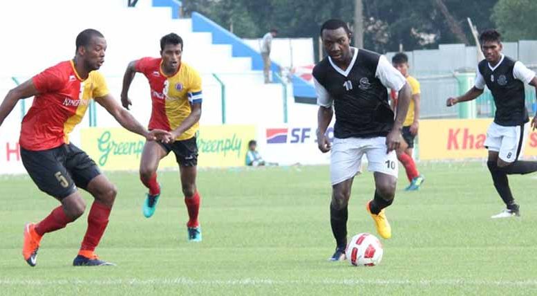 A scene from East Bengal Mohammedan Match; Picture courtesy Md Sporting club