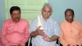 Manoj Sinha (Centre) at BJP Nadia district office in Krishnanagar on Sunday