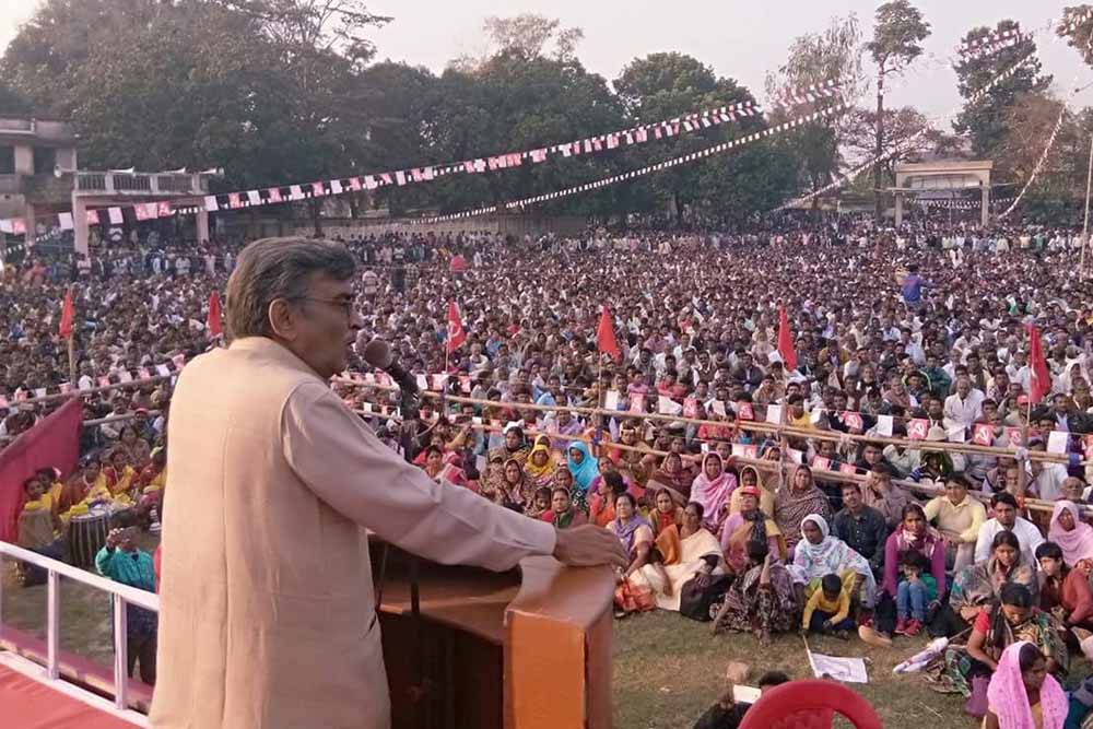 Surjakanta Mishra speaking in Tehatta on Saturday