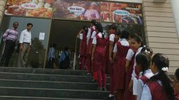 Girls entering the SVF Cinema in Krishnanagar to watch 'Padman'
