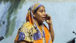 Girl's mother Anjuwara Biwi brokes down while speaking to a relative over phone at Chakdaha police station.