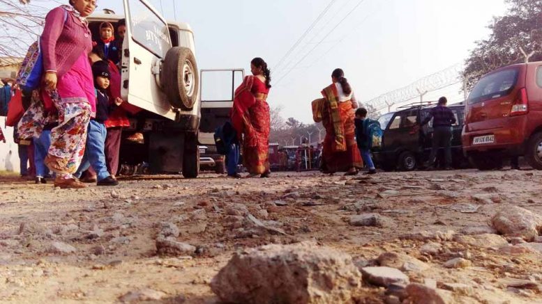 The road stretch in front of Springdale Primary School