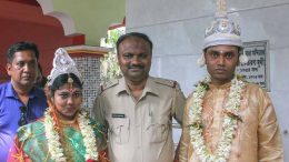 Asha and Buddhadeb with police officer Mukuna Chakraborty