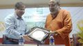 Senior Journalist Suman Chattopadhyay being felicitated by Vice chancellor Sankar Kumar Ghosh