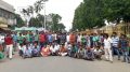 Road blockade by BJP activist in Santipur town