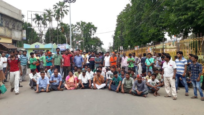 Road blockade by BJP activist in Santipur town