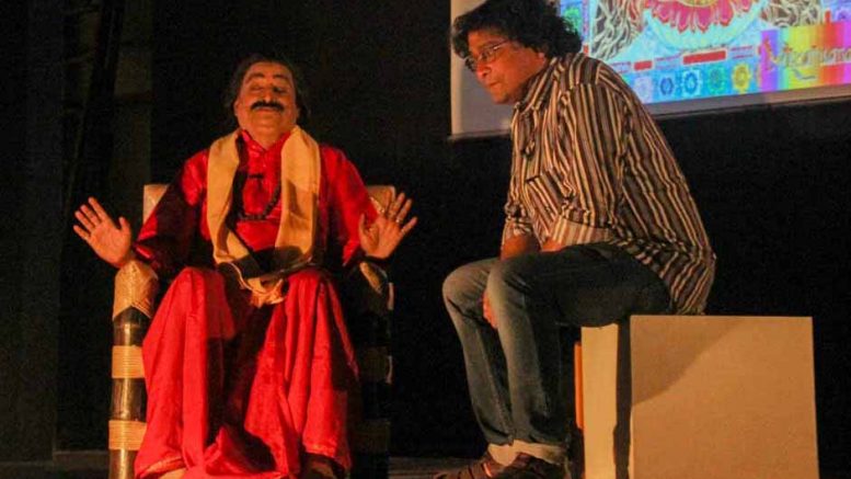 Dr. Shilanjan Bhattacharyya as Sankha Maharaj and Dr. Ayan Banerjee as Dr.Sreejon Dutta in the play 'The Uncertainty of Principles'