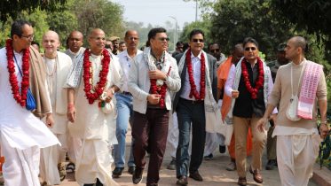 Sajjan Jindal at the Iskcon premise in Mayapur