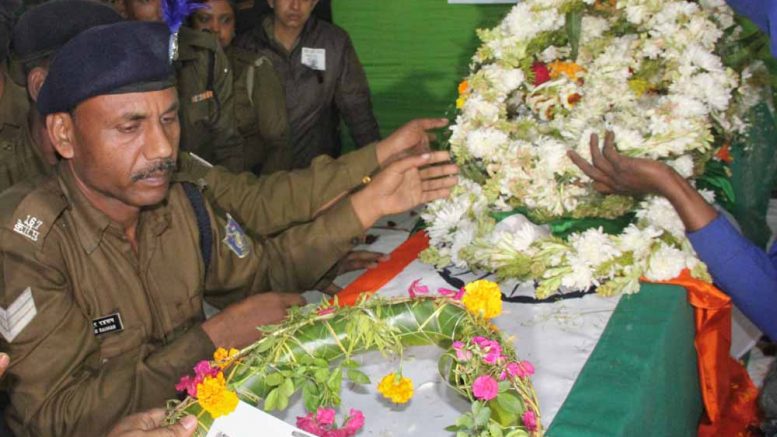 Mortal remains of CRPF jawan Sudip Biswas arrived