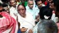 Senior Trinamul leaders Rikta Kundu and Sankar Singh speaking to angry party workers in Phulia Township