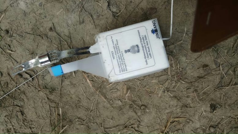 GPS Radiosonde lying on ground in Santipur