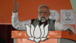 Prime Minister Narendra Modi speaking in Krishnanagar on Thursday. Picture by Babu Ghosh